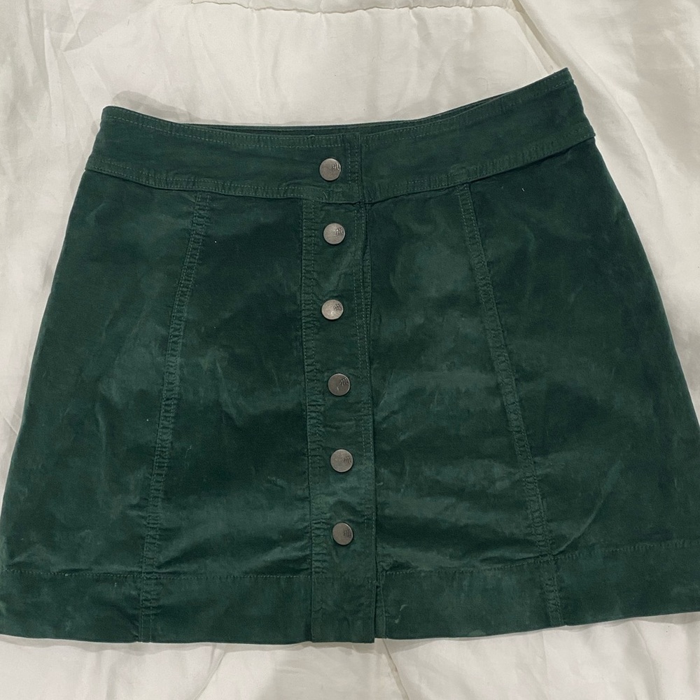 MADEWELL velvet button fly skirt